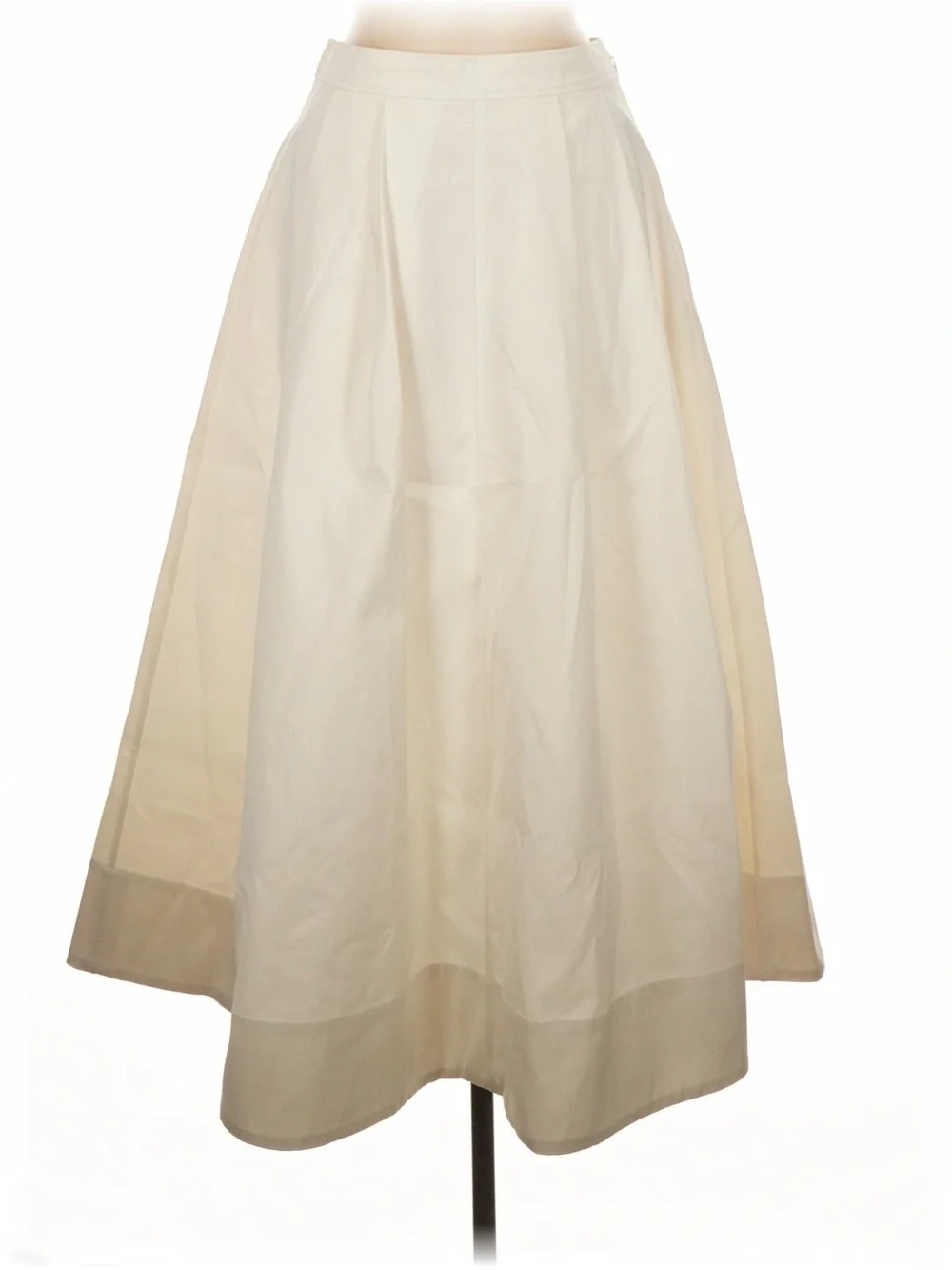 Sezane Cream Midi A-Line Skirt